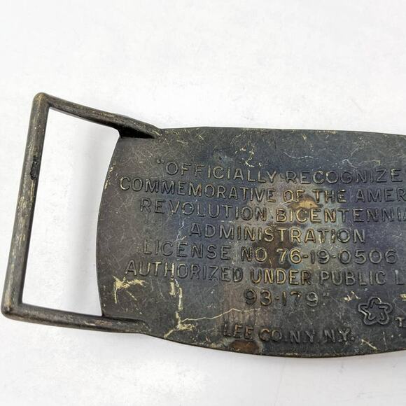 American Revolution Bicentennial Commemorative Brass Belt‎ Buckle 1776-1976 - Picture 3 of 3